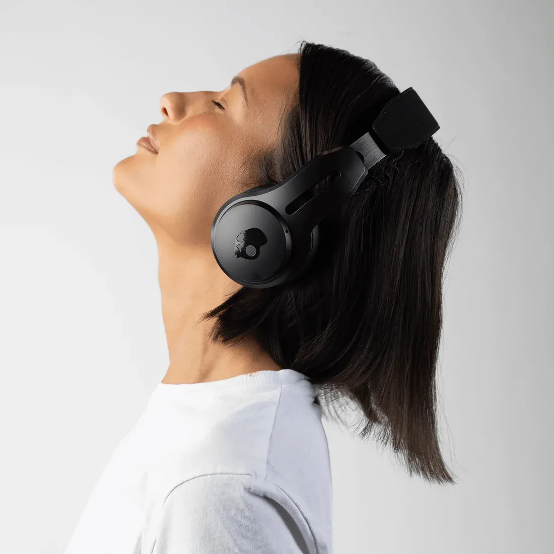 Skullcandy headphones in use